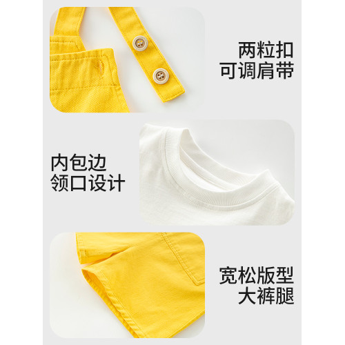 親子裝純棉背帶褲夏季男女童母女裝彩虹表演舞蹈幼兒園合唱演出服