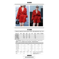 依萊寶夏季高級感100%亞麻西裝領系帶泡泡長袖小個子休閒連體衣褲