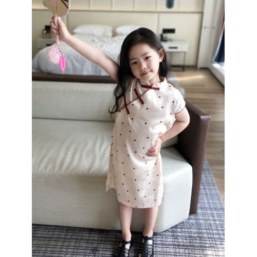 美妞之城女童氣質夏季薄款古風旗袍連衣裙親子裝2025新款童裝