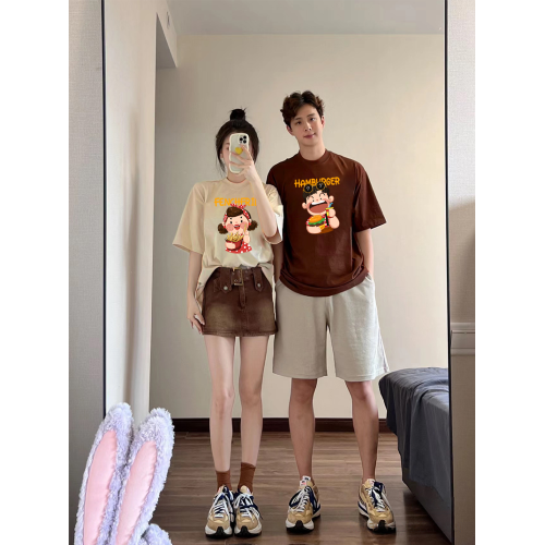 親子裝一家三口四口新款短袖純棉t恤夏季母子母女洋氣上衣全家福