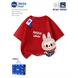 NASA親子裝一家三四口純棉短袖2025新款夏天全家裝拉布布t恤衣服