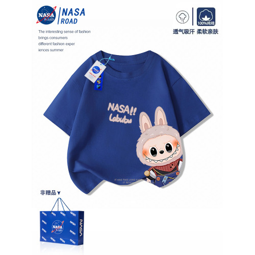 NASA親子裝一家三四口純棉短袖2025新款夏天全家裝拉布布t恤衣服