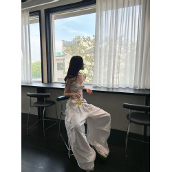 OUTFlT 法式純欲風蕾絲拼接吊連體衣女2025新款修身顯瘦內搭上衣