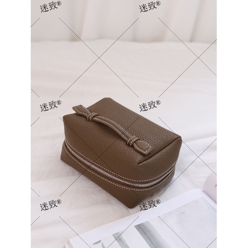 高級感蠟線頭層牛皮真皮隨身化妝包襍物收納包可攜式補妝迷你洗漱包