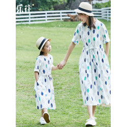 小樂往原創親子裝63課 海邊度假草原旅遊新疆拍照穿搭母女連衣裙