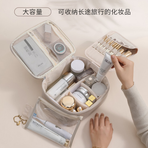 化妝包女2025新款高級輕奢風手提收納分區輕便旅行洗漱包立體不塌