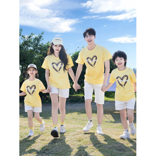洋氣親子裝一家三口四口2025夏季新款休閒純棉短袖t恤母子母女裝