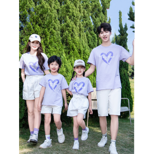 洋氣親子裝一家三口四口2025夏季新款休閒純棉短袖t恤母子母女裝