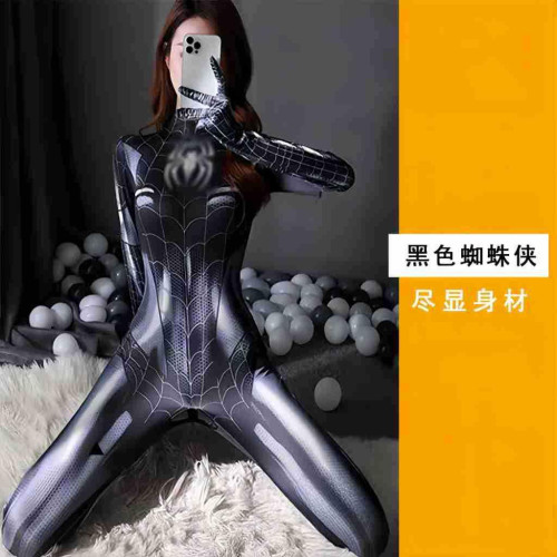 萬聖節緊身衣紅藍黑蜘蛛連體衣綾波麗明日香情趣cos服