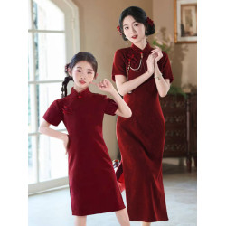 新中式紅色女童親子裝改良旗袍2025新款風母女裝連衣裙夏季
