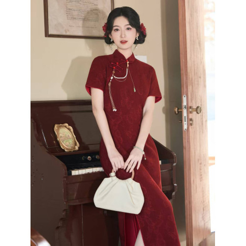 新中式紅色女童親子裝改良旗袍2025新款風母女裝連衣裙夏季