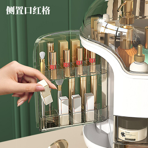 化妝品收納盒防灰塵網紅高級感置物架輕奢桌面大容量護膚品