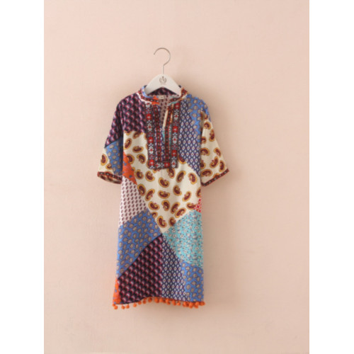 親子裝度假連衣裙母女童長款波西米亞海沙灘綿綢海邊長裙兒童夏裝