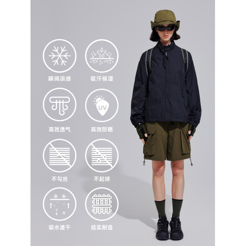 Tnv戶外涼感速乾UPF50+夏寬松防曬衣服衫輕薄紫外線女透氣外套