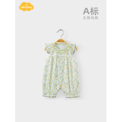 Aengbay嬰兒夏季連體衣純棉衣服洋氣哈衣超萌公主爬服女寶寶夏裝