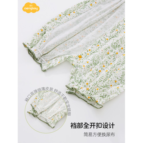 Aengbay嬰兒夏季連體衣純棉衣服洋氣哈衣超萌公主爬服女寶寶夏裝