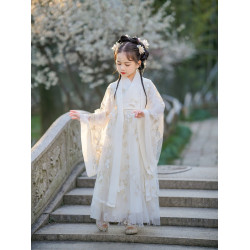漢服女童2025新款兒童漢服女孩超仙古風國風大童夏季親子裝春秋款