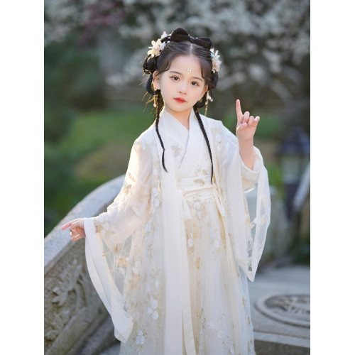 漢服女童2025新款兒童漢服女孩超仙古風國風大童夏季親子裝春秋款