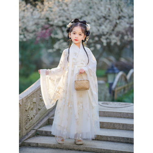 漢服女童2025新款兒童漢服女孩超仙古風國風大童夏季親子裝春秋款