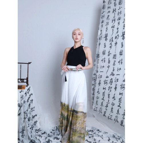 ROUR黑色連體衣中式上衣純色形體服女