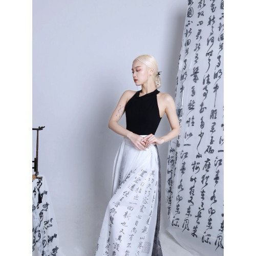 ROUR黑色連體衣中式上衣純色形體服女