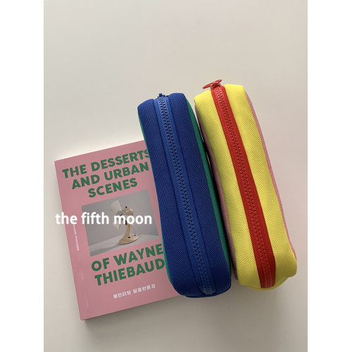 thefifthmoon可愛撞色卡通小熊長方形收納包化妝包刷子包