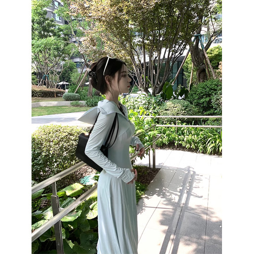 冰絲全身超長款防曬衣女2025夏季新款戶外輕薄防紫外線防曬裙收腰