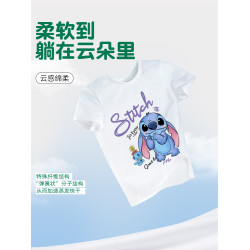 2025新款純棉t恤短袖親子裝一家三口星際寶貝史迪仔打底半袖夏裝