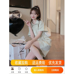 小個子工裝連體褲套裝女夏2025年新款法式氣質顯瘦濶腿連體衣短褲