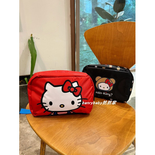 日系新款kitty大容量折曡洗漱包旅行防水化妝包收納袋