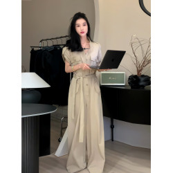 工裝連體褲女2025夏季薄款時尚寬松帥氣炸街顯高顯瘦連體衣濶腿褲