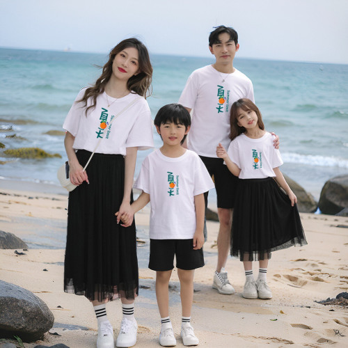 炸街親子裝夏季一家三口四口母子母女裝紗裙子2025新款潮洋氣夏裝