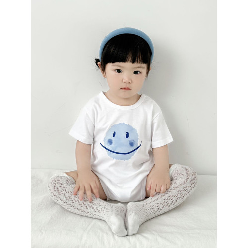 卡通親子裝夏季新款2025一家三口嬰兒爬服影樓拍照百搭T恤家庭裝