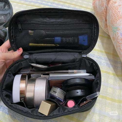 日本可攜式女化妝包收納包隨身彩妝粉底手提旅行立方體
