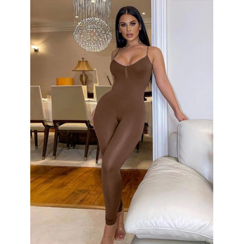 Women's camisole tight yoga jumpsuit女式吊帶緊身瑜伽連體衣新