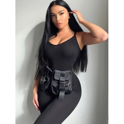 Women's camisole tight yoga jumpsuit女式吊帶緊身瑜伽連體衣新