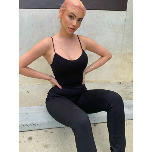 Women's camisole tight yoga jumpsuit女式吊帶緊身瑜伽連體衣新