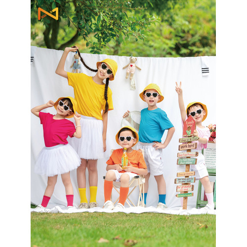 六一節舞蹈服幼兒童園演出服親子裝彩色短袖蓬蓬裙紗裙短褲運動會