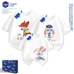 NASA不一樣親子裝一家三口四口短袖t恤2024新款動物城炸街母女裝