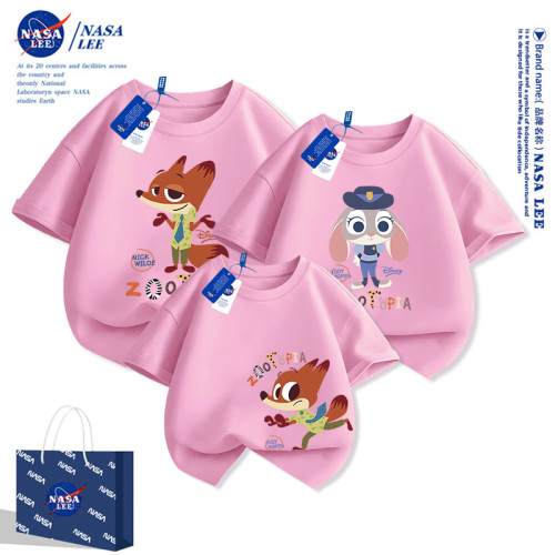 NASA不一樣親子裝一家三口四口短袖t恤2024新款動物城炸街母女裝