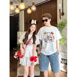 兒童kt貓高級炸街親子裝短袖t恤夏季韓版母女純棉半袖嬰兒爬服a類