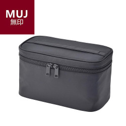 日本無印MUJ立體化妝箱手提純色化妝品收納箱防水大容量化妝包