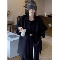 英國VICTORIA'S MISS法式棉麻白色防曬衣襯衫女款夏薄款外搭開衫