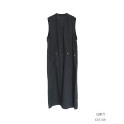 幾見 原創設計亞麻天絲連體背心褲無袖連體衣工裝復古知性K51509