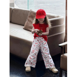 helloKitty女童2025新款褲子夏薄款潮酷工裝褲兒童休閒防蚊褲