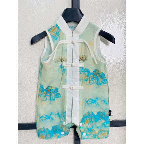 旗袍改良親子裝母女款一家三口四口夏高級感國風爬服新中式母子裝