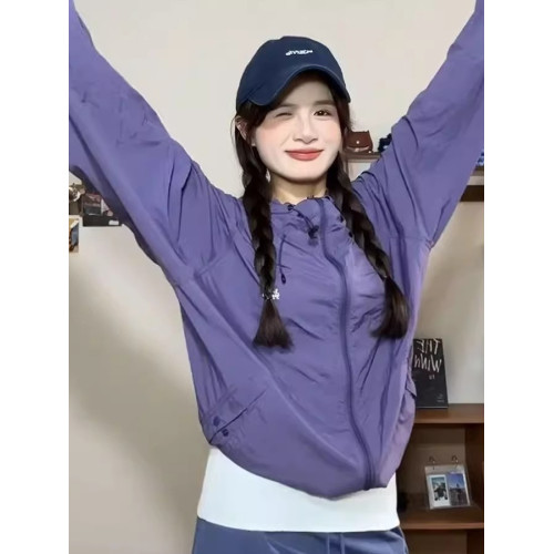 原野空間夏季薄款防曬衣套裝女款日系工裝連帽防曬服短褲裙兩件套