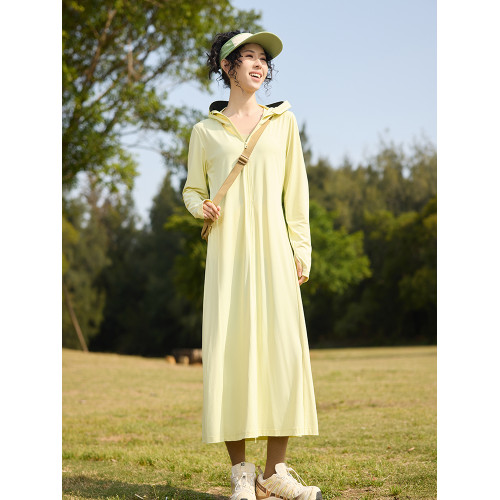 茉尋蜜橘冰絲涼感防曬裙女防曬衣長款修身2025新款夏全身防曬長裙