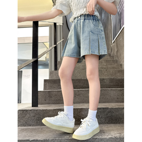 女童夏季寬松牛仔褲子2025新款女孩夏裝百搭褲裙兒童夏款薄款短褲