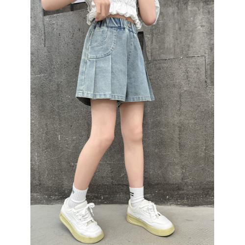 女童夏季寬松牛仔褲子2025新款女孩夏裝百搭褲裙兒童夏款薄款短褲